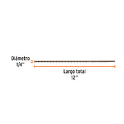 Broca para concreto de 1/4 x 12', TRUPER