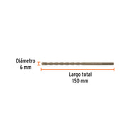 Broca para concreto 6 x 150 mm, TRUPER