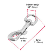 Bandola de zinc de 5/8' giratoria, FIERO