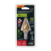 Broca escalonada titanio 10 escalones 1/4' a 1-3/8', EXPERT