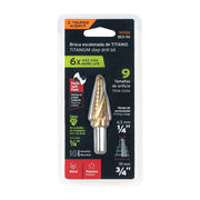 Broca escalonada titanio 9 escalones 1/4' a 3/4', EXPERT