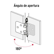 Bolsa con 2 bisagras parche de 7cm, niquelado, HERMEX