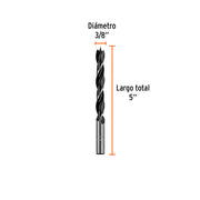 Broca con punta centradora para madera 3/8', TRUPER