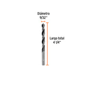 Broca con punta centradora para madera 9/32', TRUPER