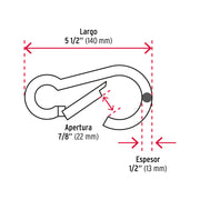 Bandola mosquetón de acero 1/2', FIERO