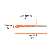 Broca multimaterial 1/2 x 6', TRUPER