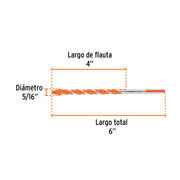 Broca multimaterial 5/16 x 6', TRUPER