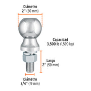 Bola de arrastre para remolque, 2', 3,500 lb, TRUPER