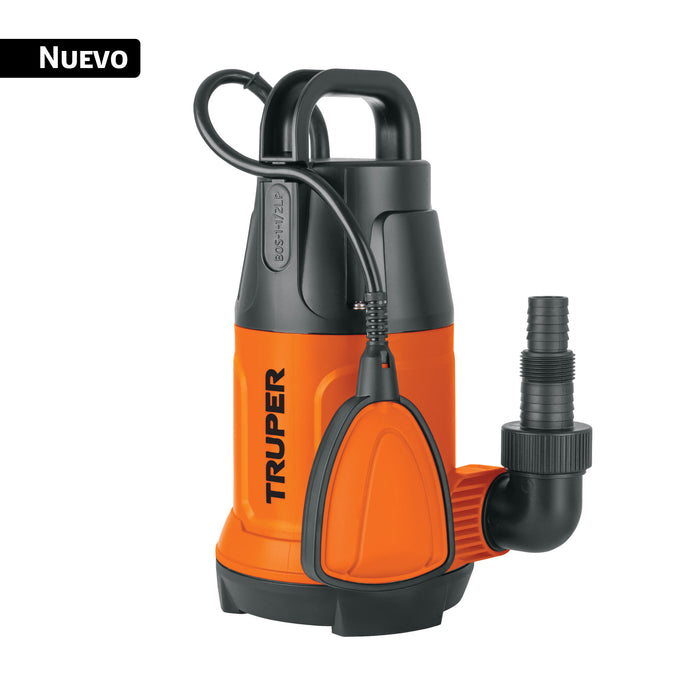 Bomba sumergible plástica,1- 1/2 HP para agua limpia, TRUPER