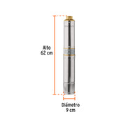 Bomba sumergible tipo bala 4', 1/2HP, agrícola, 220V,TRUPER