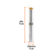 Bomba sumergible tipo bala 4', 1HP,uso agrícola, 220V,TRUPER