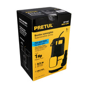 Bomba sumergible plástica, 1 HP para agua limpia, PRETUL