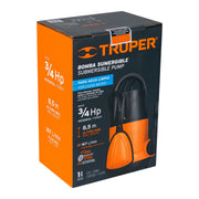 Bomba sumergible plástica, 3/4 HP para agua limpia, TRUPER