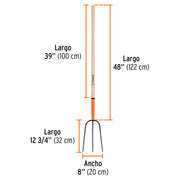 Bieldo para paja, 3 dientes, mango largo 48', TRUPER