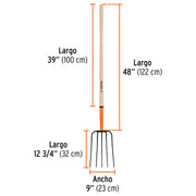 Bieldo para paja, 5 dientes, mango largo 48', TRUPER