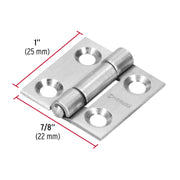 Bisagra rectangular 1' acero inoxidable, HERMEX