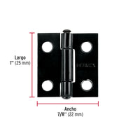 Bisagra rectangular 1' negra, HERMEX
