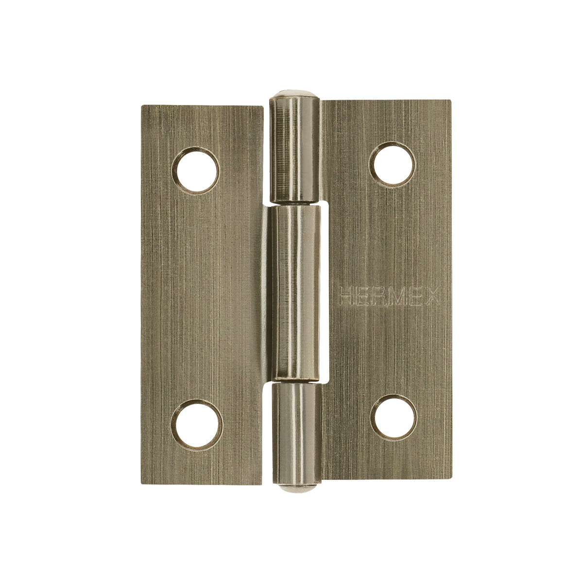Bisagra rectangular 1-1/2 x 1-3/16', latón antiguo, HERMEX