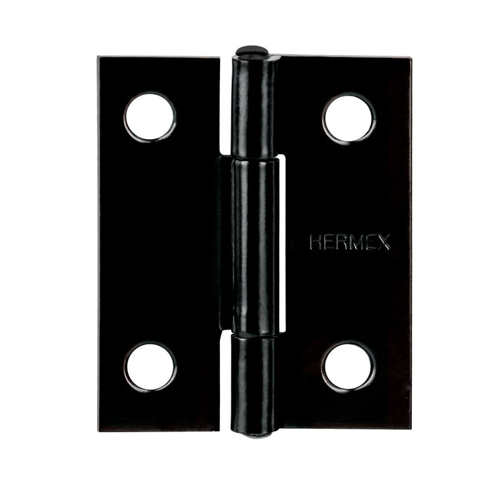Bisagra rectangular 1-1/2x1-3/16', acero negro mate, HERMEX