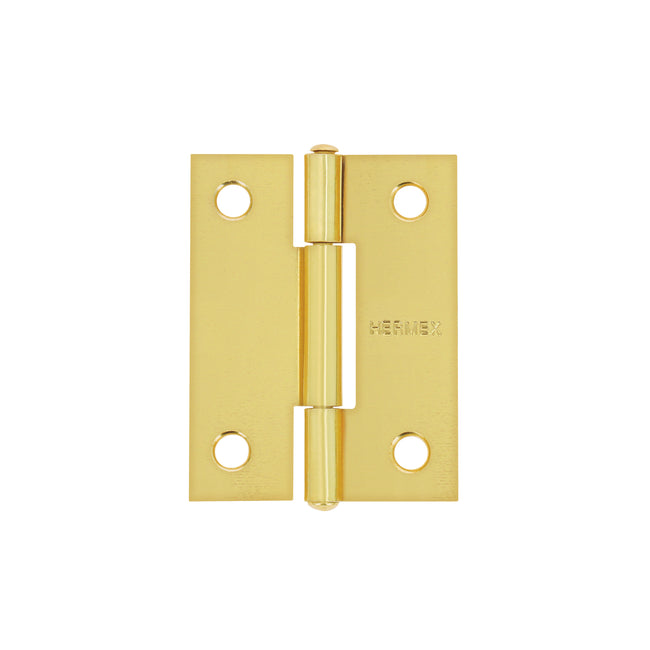 Bisagra rectangular 2' acero latonado, HERMEX