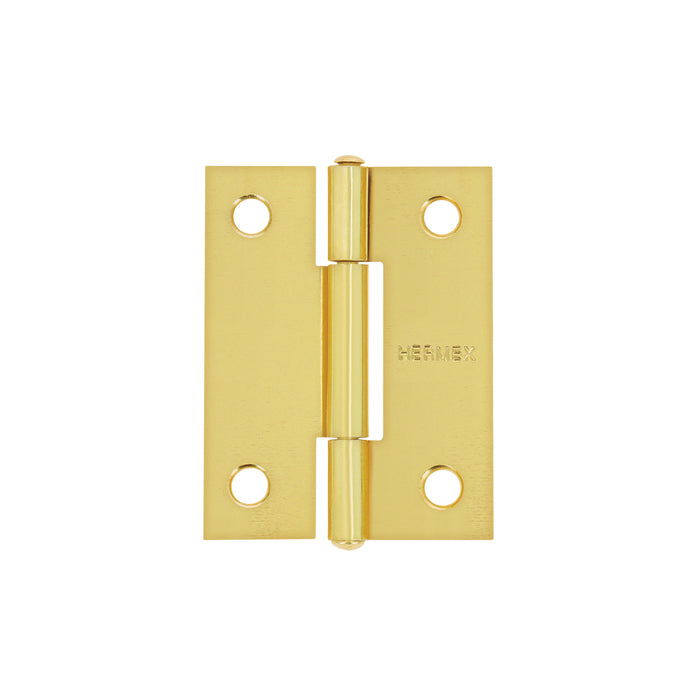 Bisagra rectangular 2 x 1-1/2', acero latonado, HERMEX