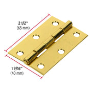 Bisagra rectangular 2-1/2' acero latonado, HERMEX