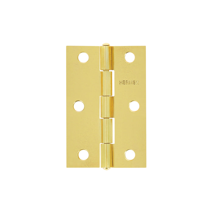 Bisagra rectangular 2-1/2 x 1-5/8', acero latonado, HERMEX