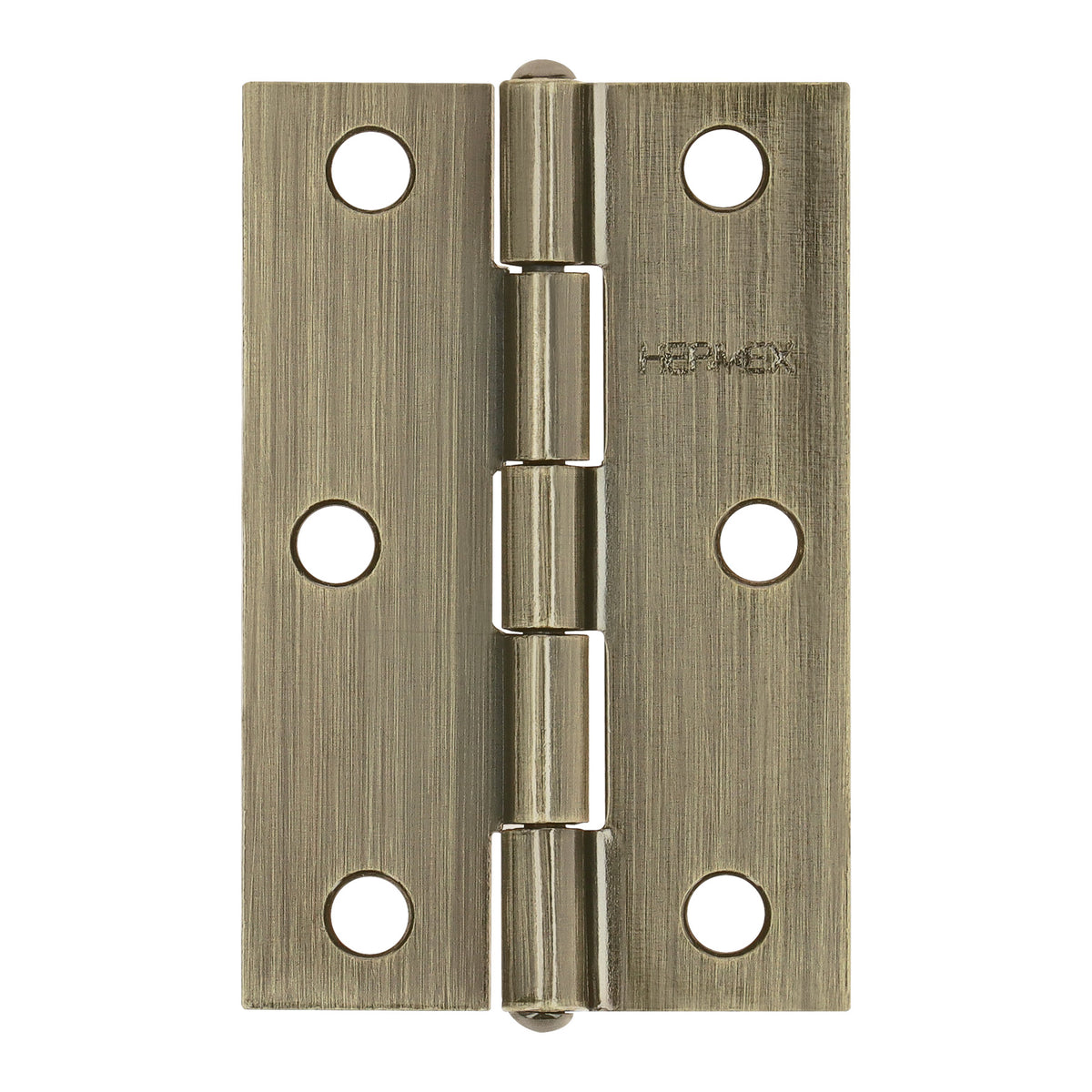 Bisagra rectangular 2-1/2 x 1-5/8', latón antiguo, HERMEX