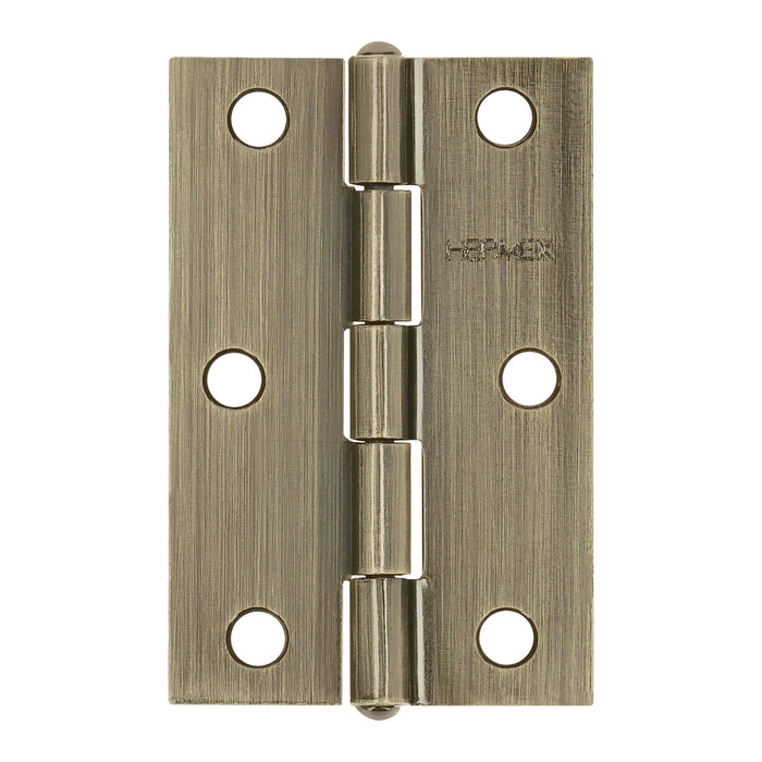 Bisagra rectangular 2-1/2 x 1-5/8', latón antiguo, HERMEX