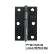Bisagra rectangular 2-1/2 x 1-5/8', acero negro mate, HERMEX