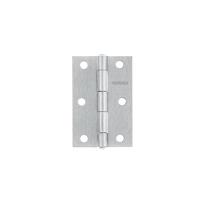 Bisagra rectangular 3 x 2', acero natural, HERMEX