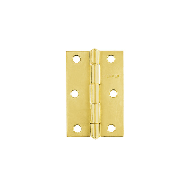 Bisagra rectangular 3' acero latonado, HERMEX