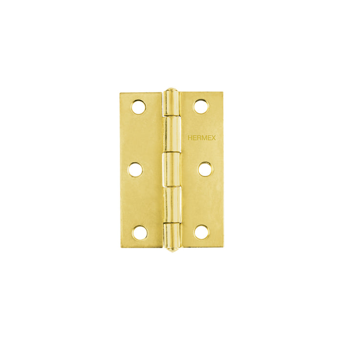 Bisagra rectangular 3 x 2', acero latonado, HERMEX