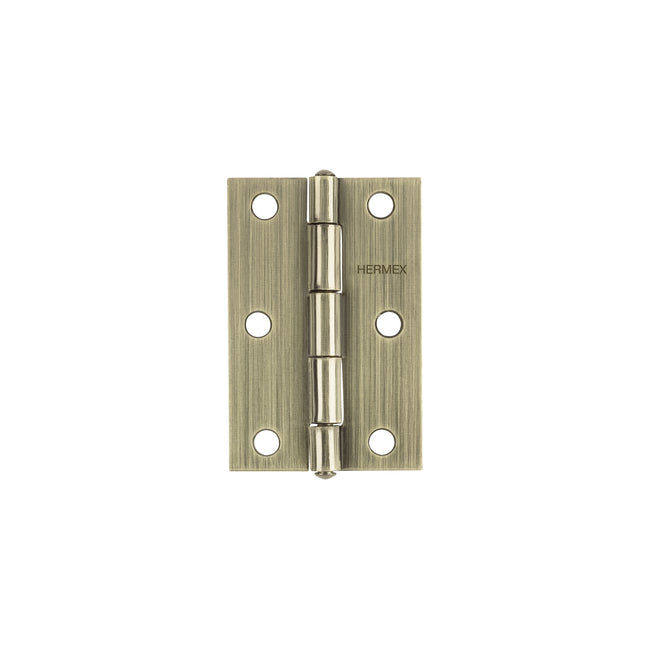 Bisagra rectangular 3' latón antiguo, HERMEX