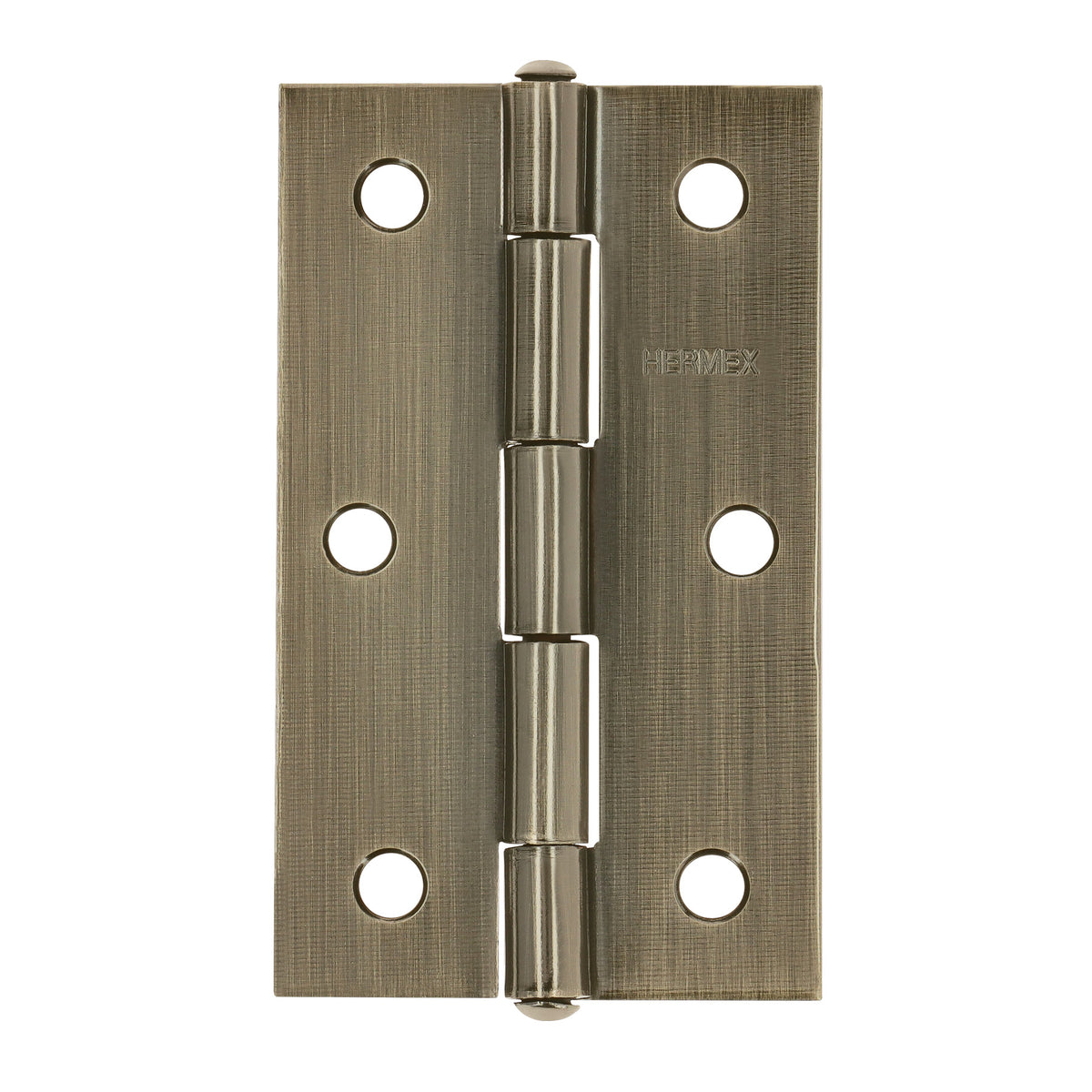 Bisagra rectangular 3-1/2' latón antiguo, HERMEX