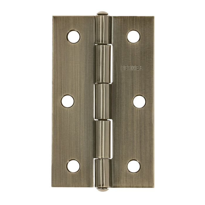Bisagra rectangular 3-1/2 x 2-1/8', latón antiguo, HERMEX