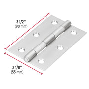 Bisagra rectangular 3-1/2' acero inoxidable, HERMEX