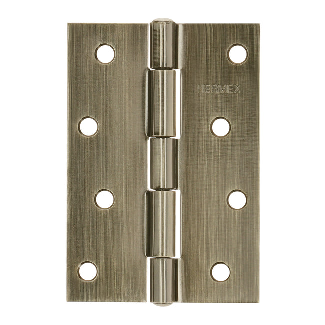 Bisagra rectangular 4' latón antiguo, HERMEX