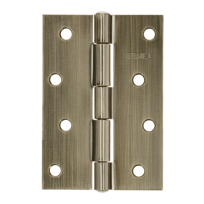 Bisagra rectangular 4 x 2-3/4', latón antiguo, HERMEX