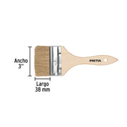 Brocha uso general de 3' con mango de madera, PRETUL