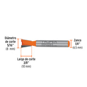 Broca para router, cola de pato, 5/16', TRUPER