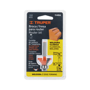 Broca para router, moldura clásica, 1-1/8' con balero,Truper
