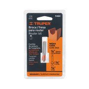 Broca para router, media caña, 3/8', TRUPER