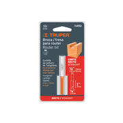 Broca para router, recta 2 filos, 1/4', larga, TRUPER