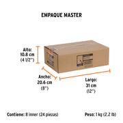 Broca para router, recta 2 filos, 1/4', mediana, TRUPER