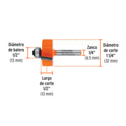 Broca para router, rebajado, 1-1/4' con balero, TRUPER