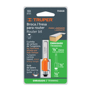 Broca para router, corte recto, 1/2' con balero, TRUPER