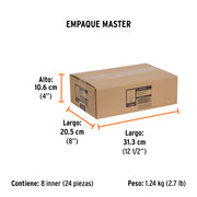 Broca para router, corte recto, 1/2' con balero, TRUPER