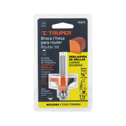 Broca para router, redondeado, 1-1/2' con balero, TRUPER