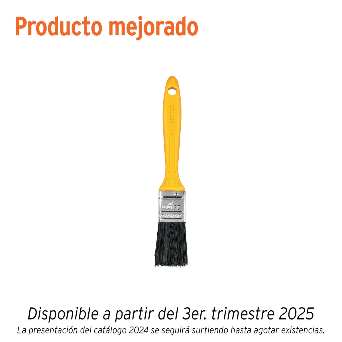Brocha uso general de 1' con mango de plástico, PRETUL
